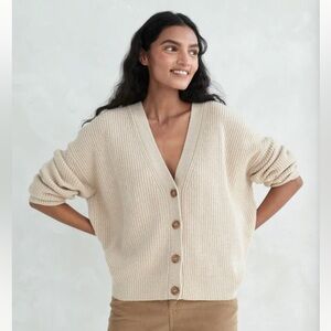 Jenni Kayne Cropped Cashmere Cocoon Cardigan Oatmeal XS